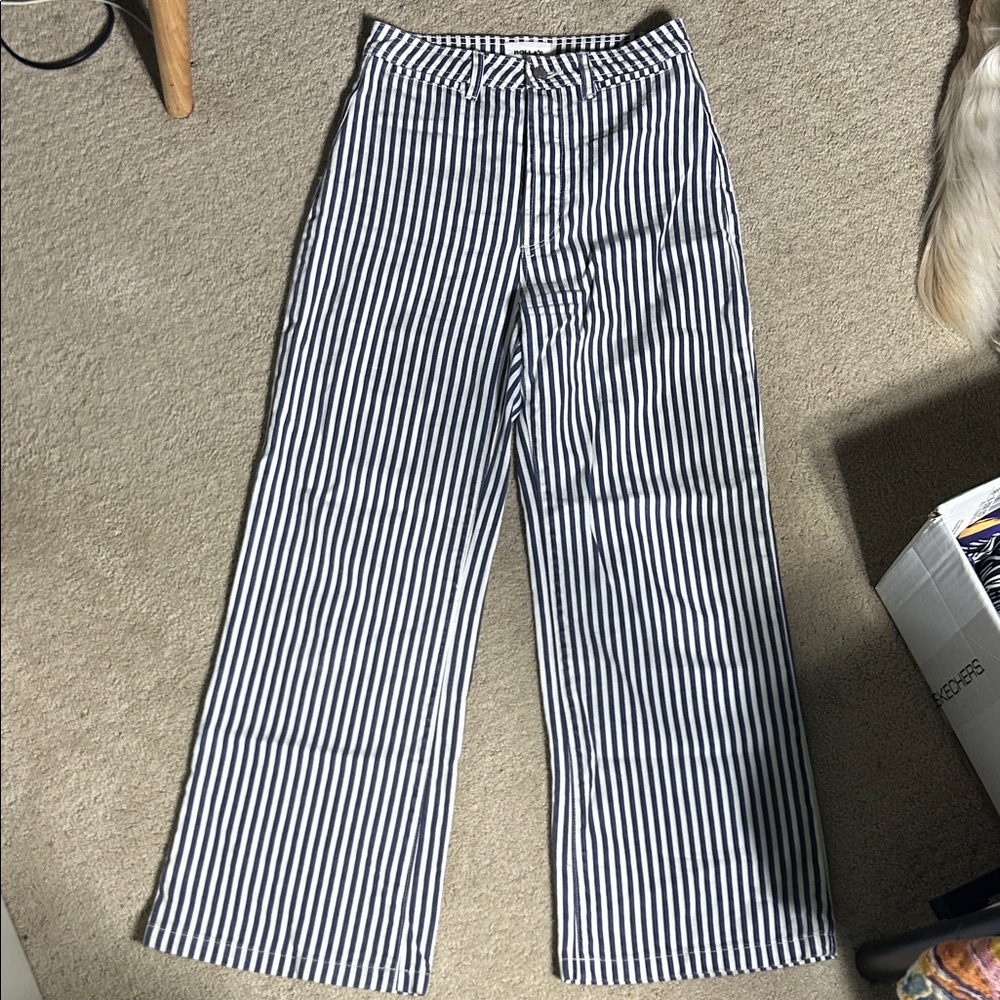 ROLLA'S Navy and White Striped Pants